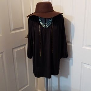 The Avenue. Neckline and Chain Embellished Blouse.